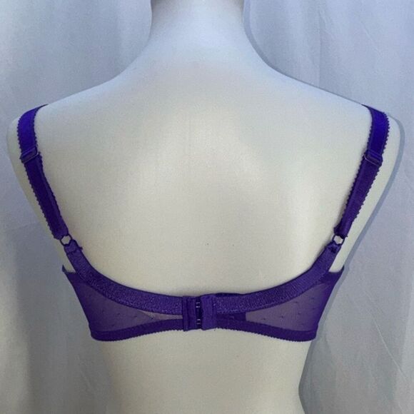 Victorias Secret Gold Label vintage purple lace bra corset front 38DD - Picture 3 of 7